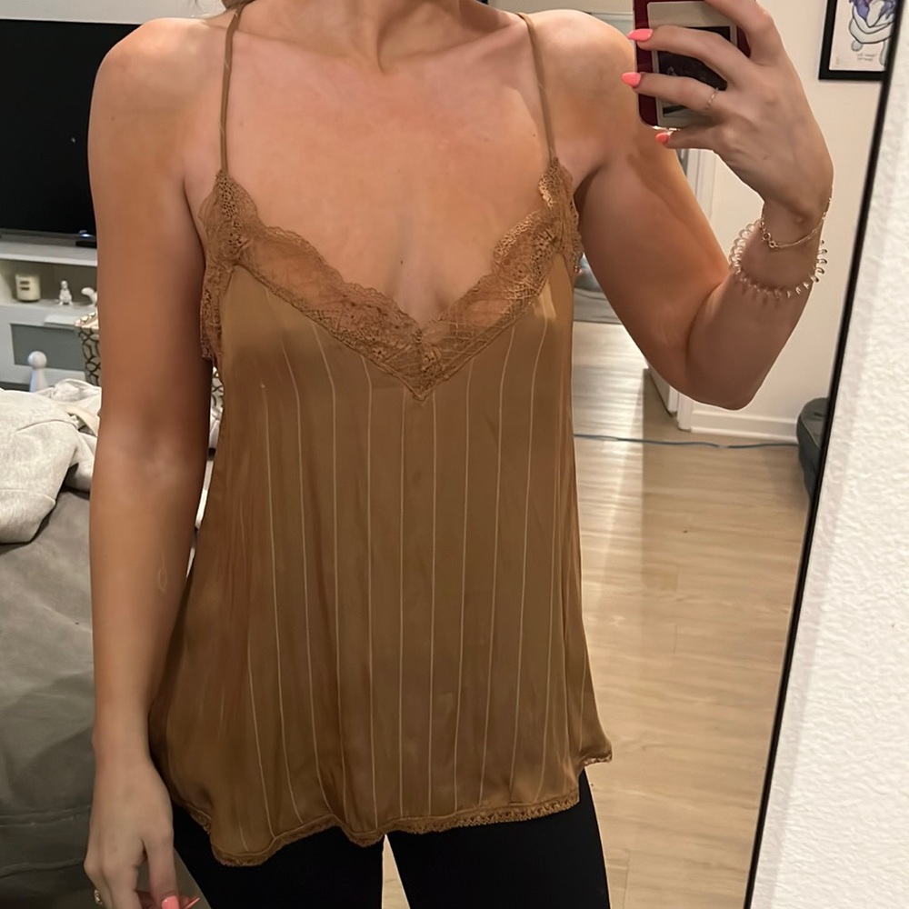 Silk racer back tank striped